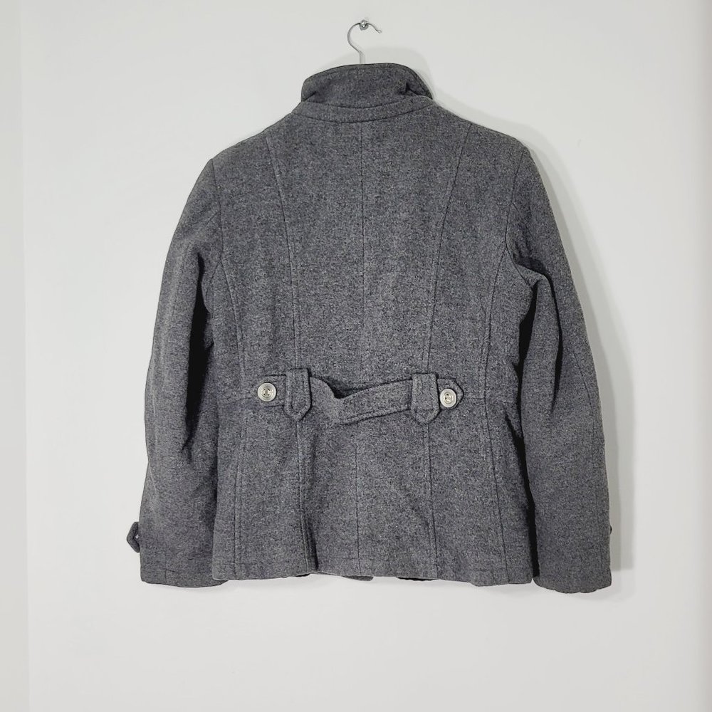 San Francisco Gray Short Wool Blend Winter 3 Buckles Military Style Winter Women - Picture 7 of 11